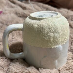 Iridescent Bunny low shine sealed glitter decorative Mug (hand painted)